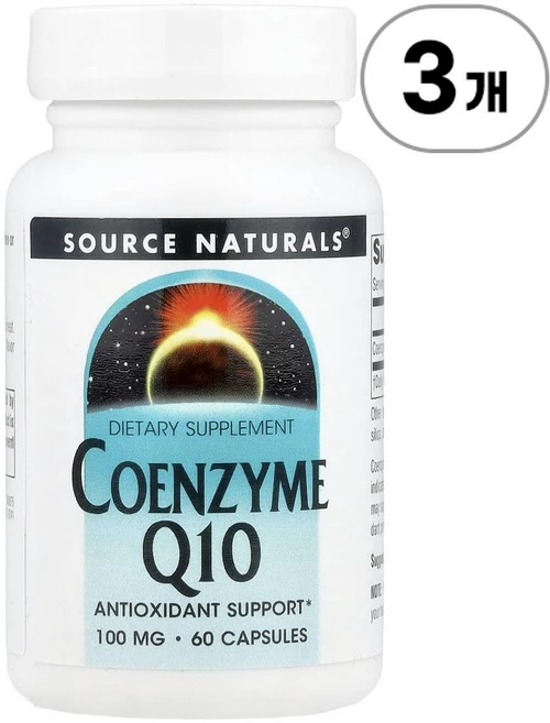 소스 내추럴스 코엔자임 Q10 100mg Source Naturals Coenzyme Q10 100 mg 60정, 3개 - 쿠팡
