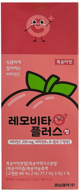 레모비타플러스정 복숭아맛 240g, 1개, 120정