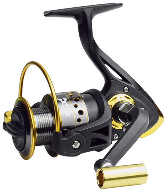 줄이 감긴 LA 스피닝릴 민물 바다 공용 워킹 선상 원투 낚시릴, LA4000 골드