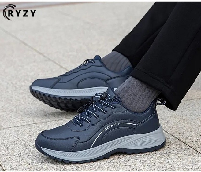 RYZY 品牌 防水皮面運動鞋 男女款 加厚軟底休閒鞋 輕便踏青鞋