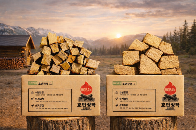 호반장작 참나무 캠핑 장작 10kg 캠핑용 장작, 1박스