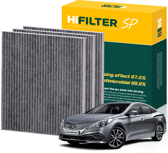 하이필터 현대 자동차 그랜저 활성탄 에어컨필터, 3개, 그랜저 HG HI-B002