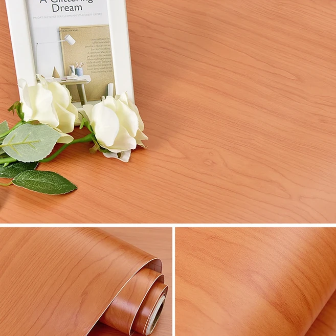 PVC 완벽방수 목재 비닐 벽지 롤 자체 접착 장식 종이 문 캐비닛 데스크탑 가구 스티커, 03 30cmx25cm, 14 WPS005