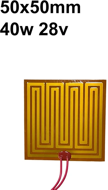 10-210mm 3.4-220v 정사각형 전기 폴리이 미드 필름 히터 3D 프린터 용 전선 가열 요소, 07 50x50mm 40w 28v