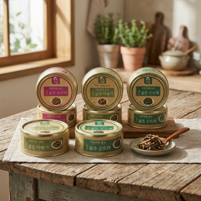 캔나물 통조림 3종 세트 고사리 곤드레 시래기 국산, 시래기캔 3 곤드레캔 3 고사리캔 3