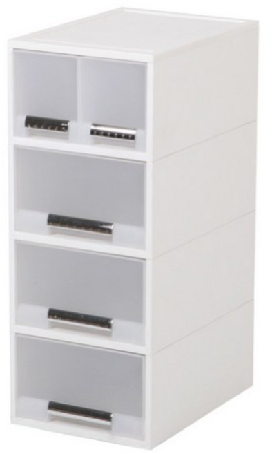 화인 스텝서랍장 (트윈4단) 화이트