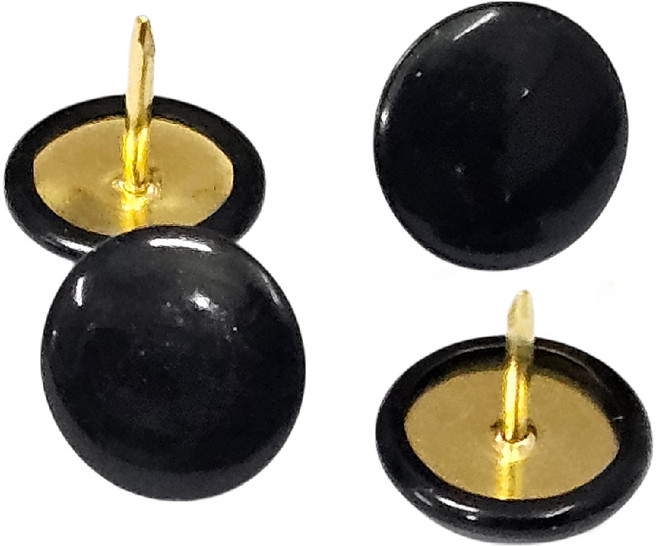 바이트 사무용 컬러 압정, 블랙, 1통, 100개입