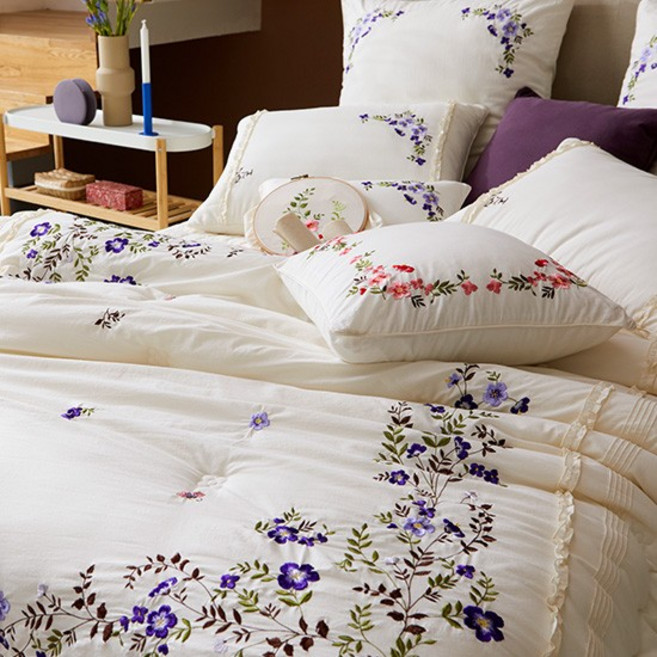 효재 로즈와일드 광목 차렵 슈퍼킹 SK 봄가을 간절기 사계절 혼수 선물 먼지없는 이불 세트