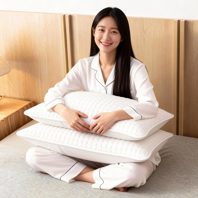 DIM 순면 진드기방지 얼룩방지 누빔 베개커버 40x60 50x70 2개