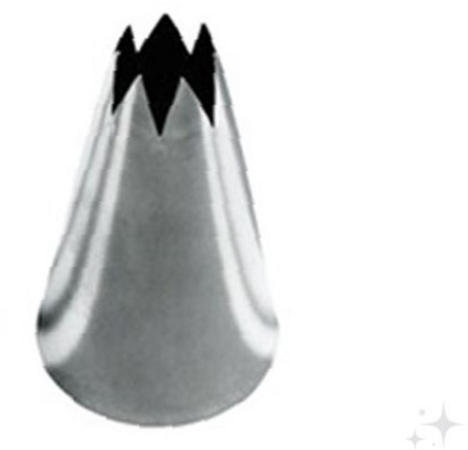 제과제빵 스테인리스 원뿔형 짜주머니 입구 여러갈래 뾰족 돌출 생크림 장식용, 1개