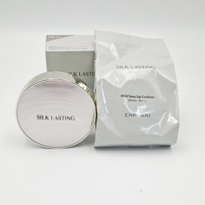 엔프라니 실크 래스팅 마일드 톤업 쿠션 본품 17g + 리필 17g ( SPF50+ PA+++ ) + 미백 클렌징 폼 100 ml 증정행사, 1개, 라이트 베이지 21호