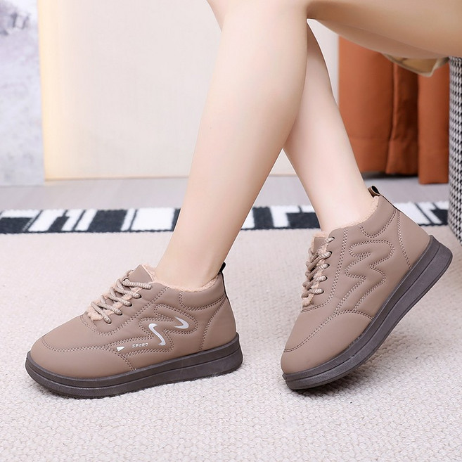 여성 겨울 방한화 기모 슬립온 미끄럼방지 방수 신발 발편한 단화 털안감