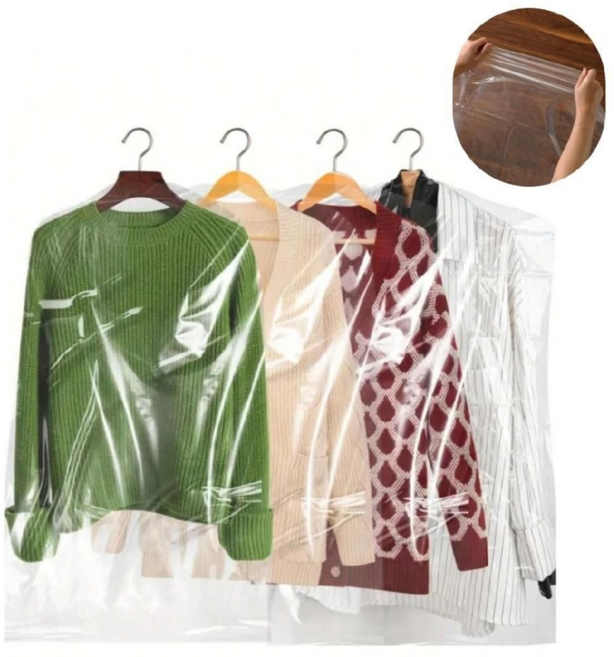 스트롱팩 튼튼한 세탁소비닐 투명 옷커버, 50개, 1세트