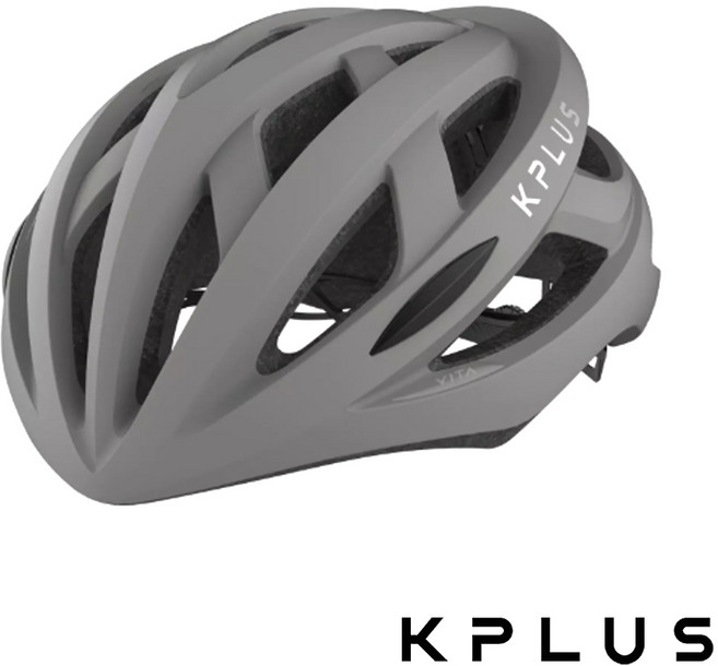 KPLUS VITA 公路競速休閒單車安全帽 亞洲頭型舒適經典款, 消光灰,L(59-62cm), 1個