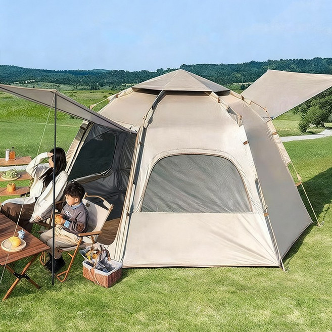 캠핑텐트 쌍문창 육각형 원터치텐트 방습 매트, 240x210x145cm, 240x210x145cm, 1개
