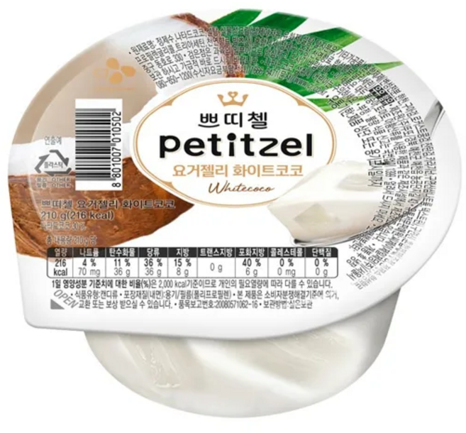 쁘띠첼 요거젤리화이트코코 냉장젤리, 210g, 6개