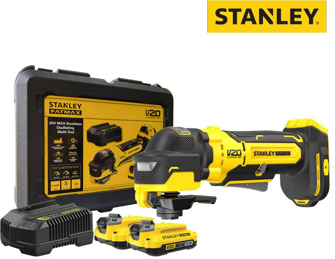 스탠리 SBT510D2K 충전멀티커터 20V MAX 브러쉬리스 멀티커터, 1개