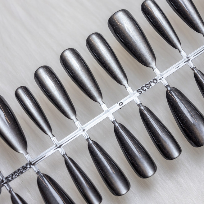 셀프 자석 네일팁, 30개, C17.블랙자석젤(스텔레토)