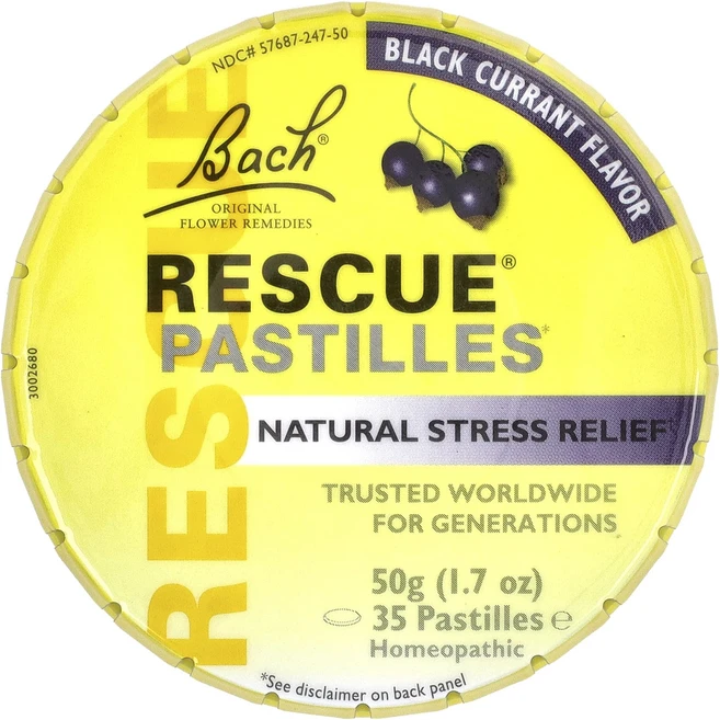 Bach 오리지널 플라워 레미디 Rescue 캔디 자연적 스트레스 완화 블랙커런트 맛 캔디 35개 50g(1.7oz), Bach오리지널플라워레미디Rescue캔디자연적스트레스완, 50g - 쿠팡