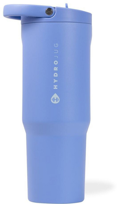 HydroJug 스포츠 - 빨대가 있는 스테인리스 스틸 텀블러 진공 단열 946.4ml32온스 누출 방지 물병 인체 공학적 디자인 재사용 가능 식기 세척기 사용 고무, 라이트 블루
