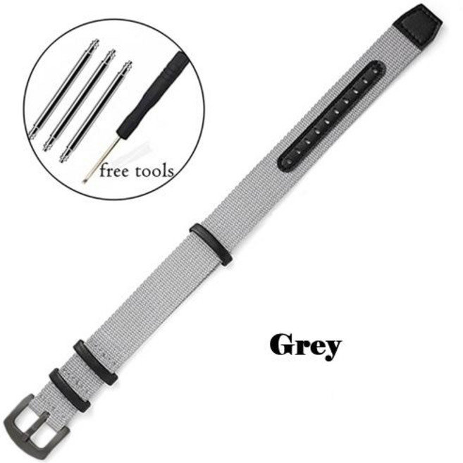 패션 나일론 패치 가죽 워치 밴드 나일론 캔버스 브레이드 워치 스트랩 카키 필드용 소프트 밴드 20mm 22mm, 14)Grey-Black, 1개