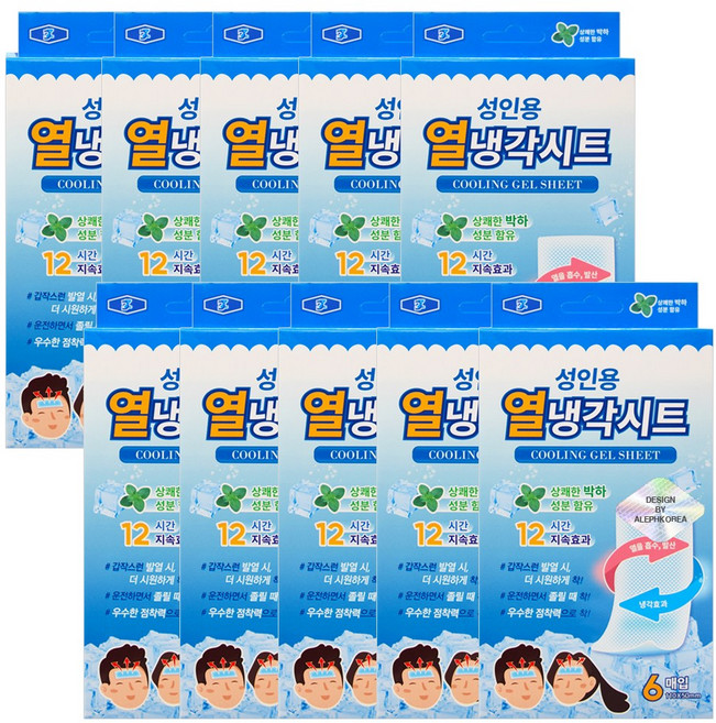 국내생산 성인용 열냉각시트, 10개, 6매입
