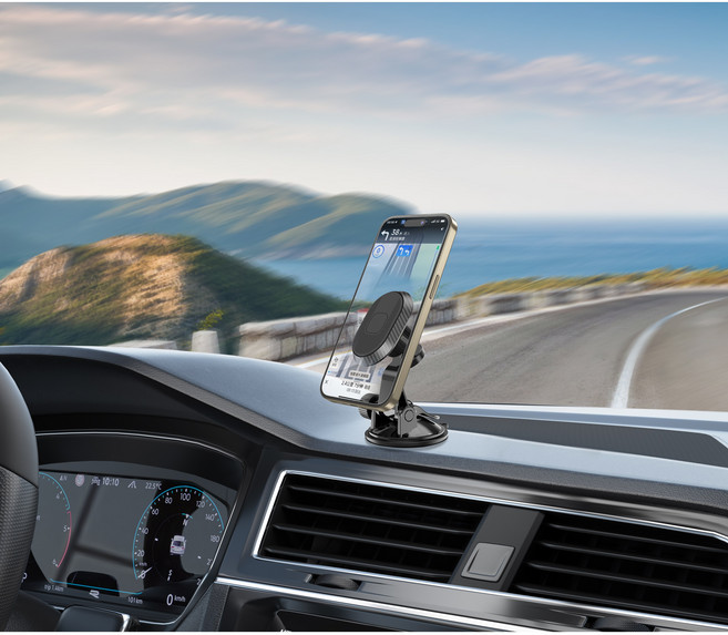 흡착식거치대 차량 휴대폰 마그네틱 거치대, 블랙, 1개