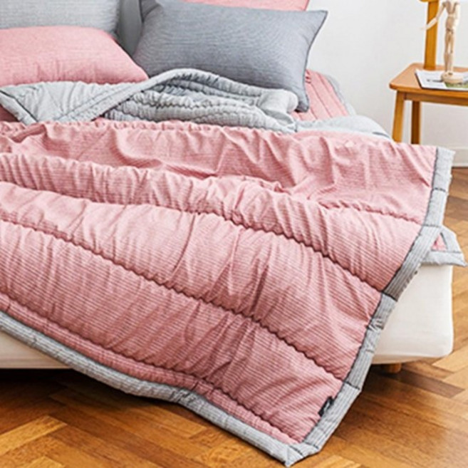 차렵이불패드세트 차렵이불 이불패드세트 사계절 투톤 이불 퀸 Q 레드