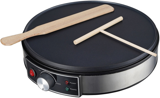 전기 크레페 메이커 기계 팬케이크 들러붙지 않는 철판 배터 스프레더 요리 도구 110V 220V, 1.Black  미국, 1개