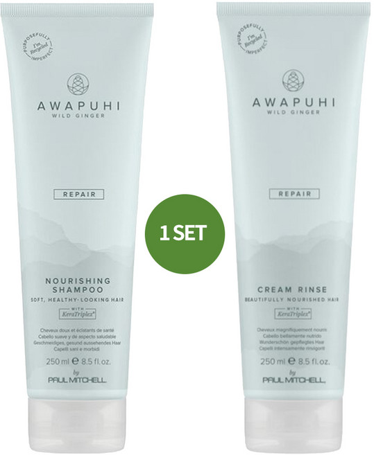 폴미첼 아와푸히 와일드 진저 헤어케어 리뉴얼 뉴패키지, 아와푸히 와일드진저 너리싱 샴푸+크림린스 250ml세트, 1개, 1개, 250ml