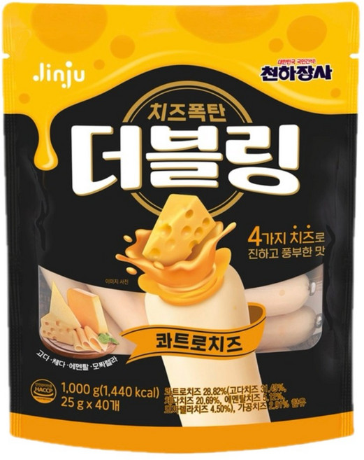 COST 천하장사 더블링 콰트로치즈 25g X 40, 1kg, 1개