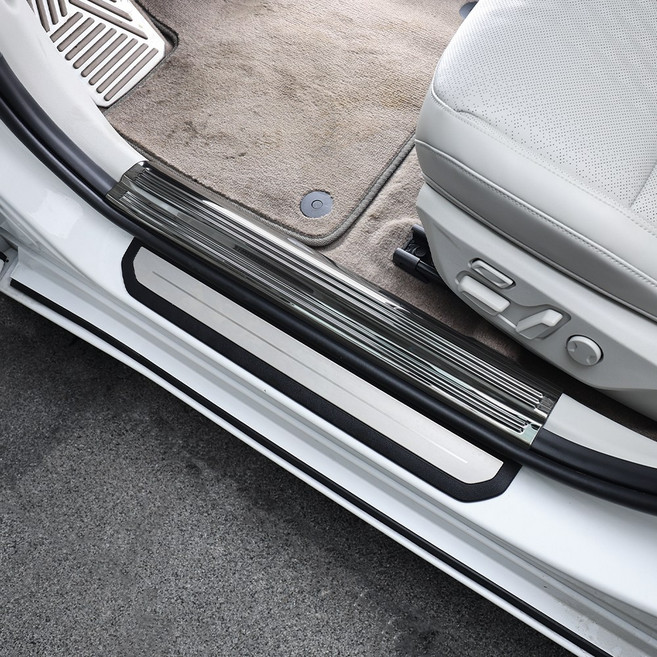 카스타 EV3 호환 튜닝 용품 도어스커프 내부 외부 몰딩 스테인레스, 외부-도어스커프 (블랙)