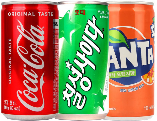 코카콜라190ml(10캔)+칠성사이다190ml(10캔)+환타오렌지190ml(10캔), 190ml, 1세트