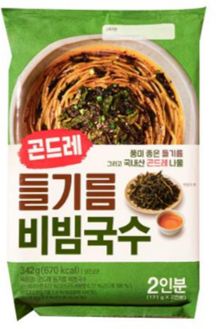 곤드레 들기름비빔국수 2인 밀키트, 1개, 342g