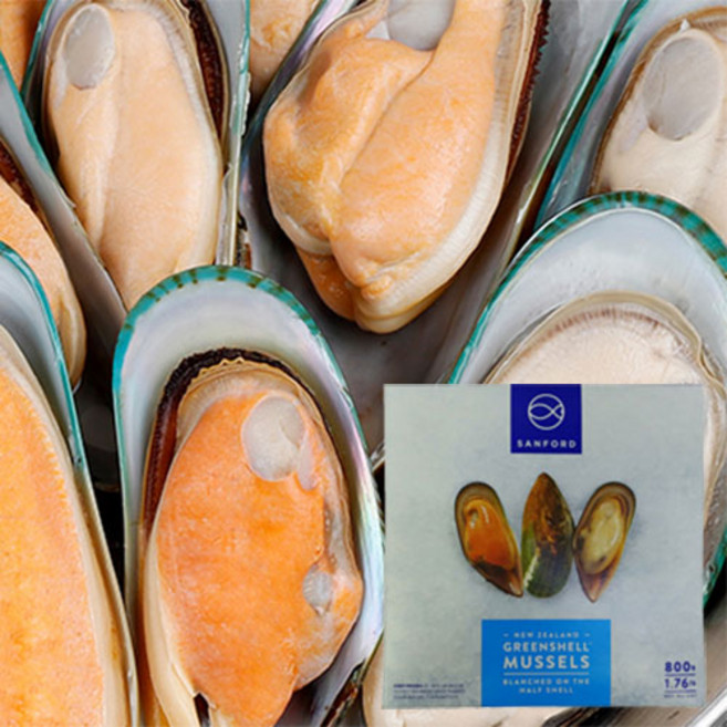 다이아몬드 냉동 그린 홍합 800g 샌포드 뉴질랜드 자숙 초록 홍합 M 사이즈, 샌포드 뉴질랜드산 자숙 그린 홍합 M사이즈, 1개, 샌포드 뉴질랜드산 자숙 그린 홍합 M사이즈