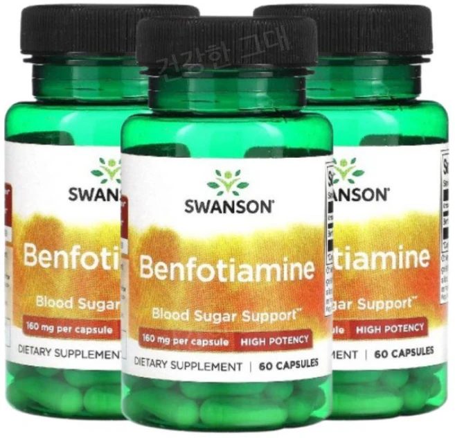 Swanson 하이 포텐시 벤포티아민 160mg Benfotiamine, 3개, 60정 - 쿠팡