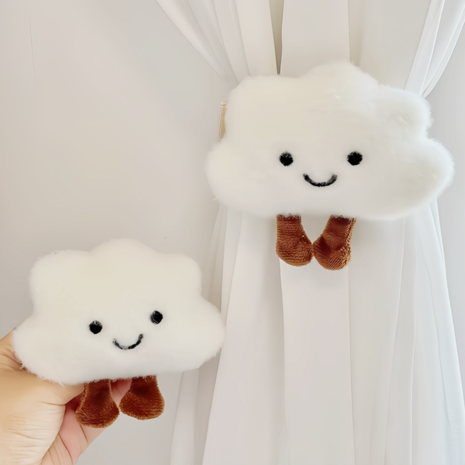 탑우 귀여운 2P 커튼 장식끈 인테리어 소품 세트, 1개, 화이트