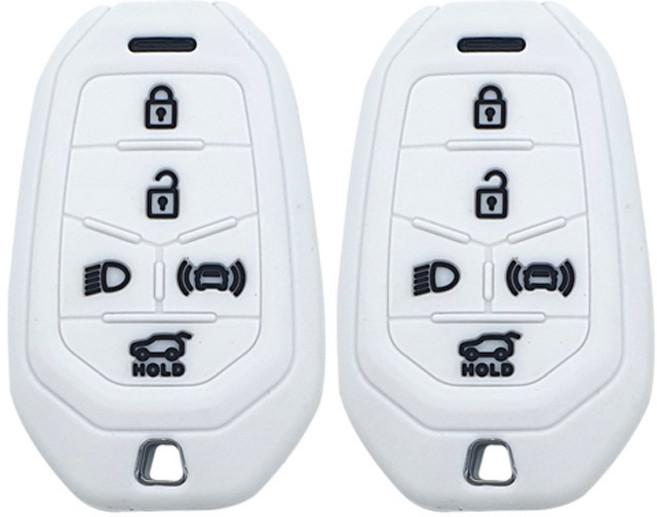 KGM 2025년형 무쏘EV (호환) 5버튼 실리콘 스마트키케이스 1+1, 화이트, 2개