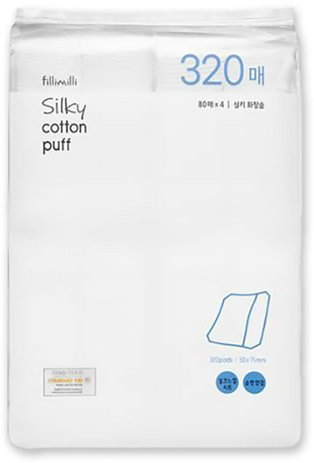필리밀리 실키 화장솜 320P 기획, 1개, 320매입