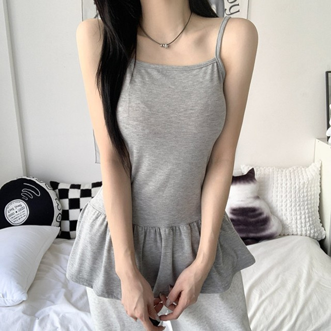 사계절/3col 미닛트 레이어드 캉캉 프릴 민소매 끈나시