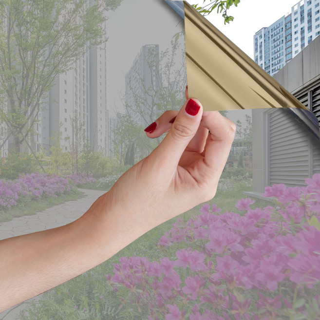 골드 반사 시트지 창문 사생활보호 햇빛차단 필름