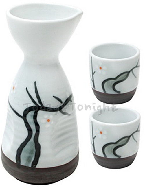 ATT 도자기 블링 나무 독구리+소주잔(2개) 사케병 도꾸리 이자카야 일본 술병 술잔 사케잔 WI57524O5680, 1개