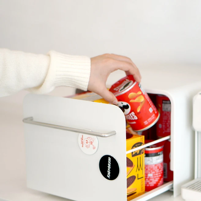 [당일 출고] 친절한마이쮸 철제 슬라이드 수납함 틈새수납 미드센추리 다용도 디귿 정리함, 화이트, 1개 - 쿠팡