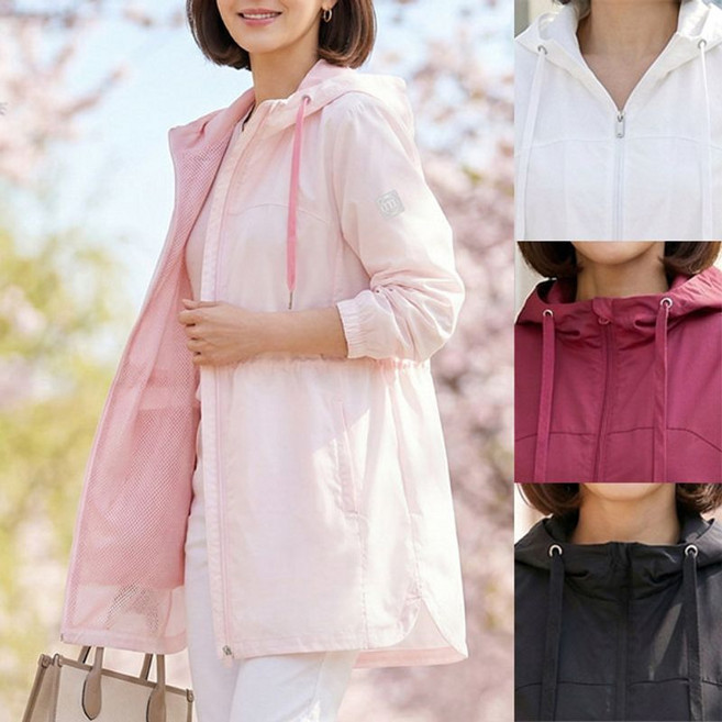 로즈맘 엄마옷 로즈맘 에라메쉬스트링후드점퍼