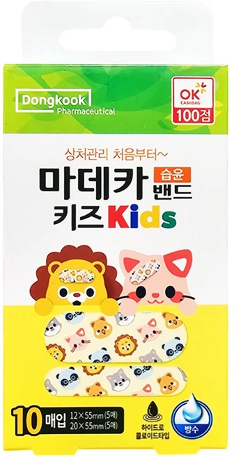동국제약 마데카 키즈 습윤밴드 10p, 1개 - 쿠팡