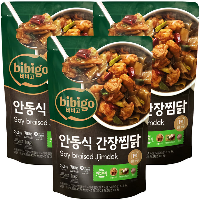 CJ비비고 안동식 간장찜닭700g x3개, 3개, 700g