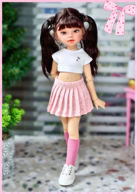 파올라레이나옷 32cm USD옷 26cm 도리스돌옷 30cm ( 핑크음표 3종세트 ) bjd 구체관절 인형옷 <완제품>, USD 26cm, 1개