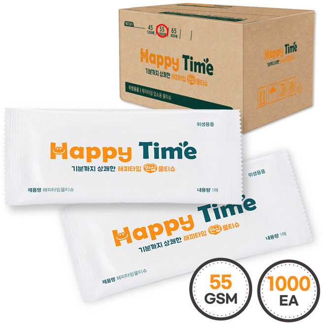 그린위생 업소용물티슈 해피타임 H55 1000매, 1개, 1000개입, 55g