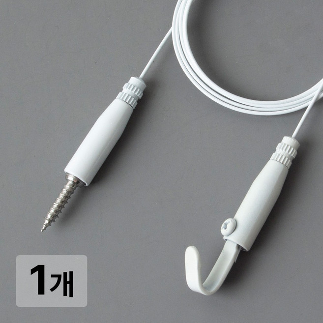 [철물인] 액자걸이 기본천장피스 미니 3kg용 화이트 - 천장고정용, 1개, 와이어2미터-화이트