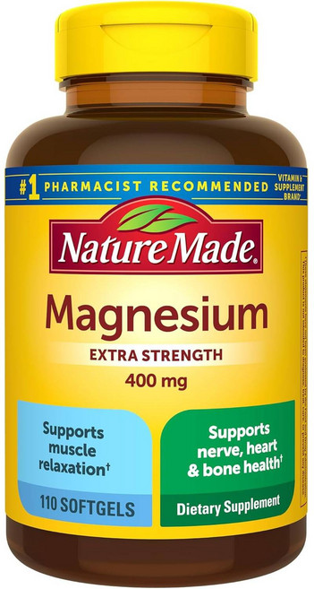 Nature Made Extra Strength Magnesium Oxide 네이처 메이드 엑스트라 스트렝스 마그네슘 400mg 110소프트젤, 1개, 110정